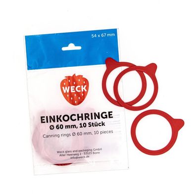 WECK Einkochringe 54 x 67 mm, Rundrand 60 im Beutel mit je 10 Stück