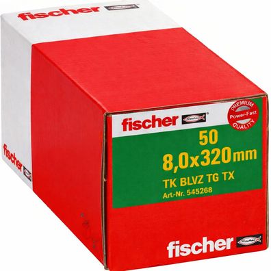 fischer Power-Fast 8,0×320 mm Holzbauschraube TK BLVZ TG TX