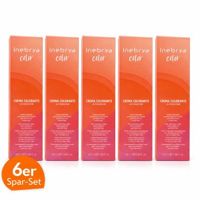 Inebrya Color 8/42 Hellblond Cognac Haarfarbe 6er Sparset