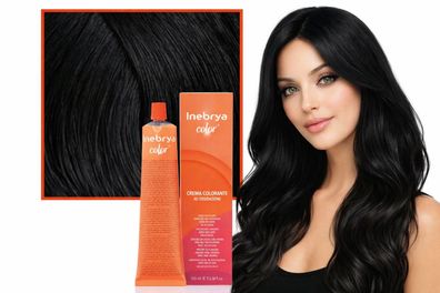 Inebrya Color 4/10 Mittelbraun Royal Blue Haarfarbe Kühler Braunton 100 ml