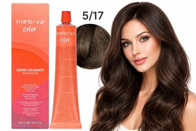 Inebrya Color 5/17 Light Cashmere Brown Haarfarbe ? Creme-Koloration, 100 ml
