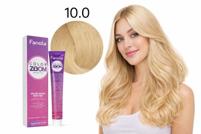 Fanola Color Zoom 10.0 Platin Blond Haarfarbcreme 10 Minuten, 100 ml
