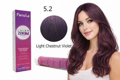Fanola Color Zoom 5.2 Light Chestnut Violet Haarfarbe, 100 ml