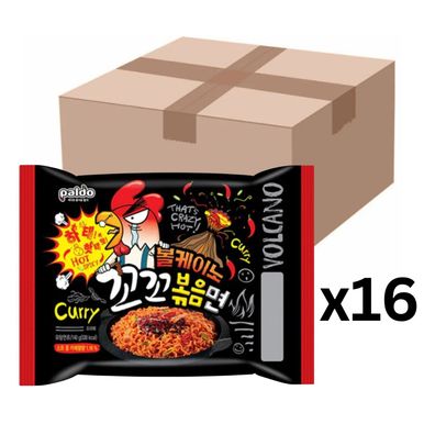 16er-Pack Paldo Instantnudeln Stir-Fried Volcano Huhn Scharf 140g