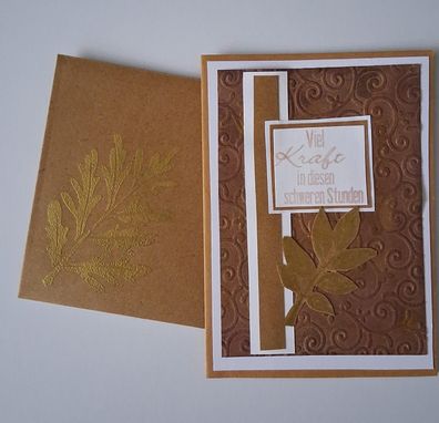 handgefertigte Trauerkarte, Beileidskartekarte, letzte Grüße