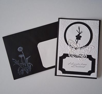 handgearbeitete Trauerkarte, Beileidskartekarte, letzte Grüße