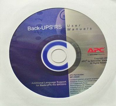 APC Back-UPS RS User Manual Handbuch Bedienungsanleitung Software CD-ROM