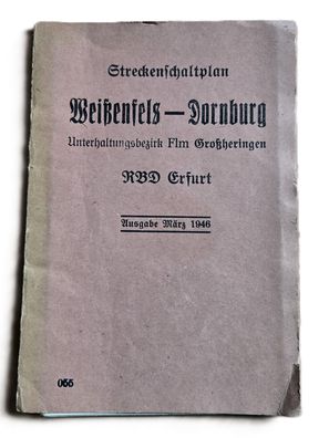 Oberleitungs-Streckenschaltplan Weißenfels - Dornburg - Ausgabe März 1946