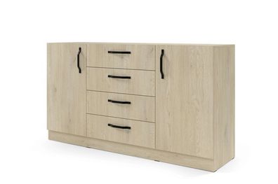 Furniture24 Kommode BRAGA BRK1DC-UM Sideboard 155 cm - Cremona Eiche