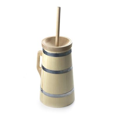 Butterfass 3-teilig | 2 Liter - aus massivem Fichtenholz | Butter Tradition