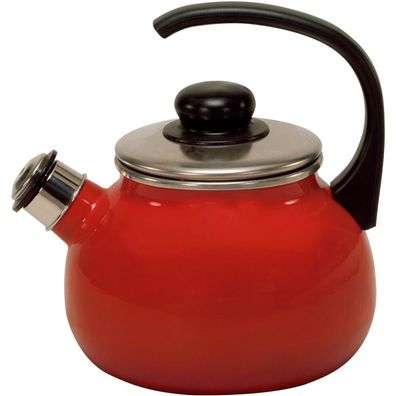 Krüger Flötenkessel "Rom" Ø 18 cm Emaille rot, geflammt