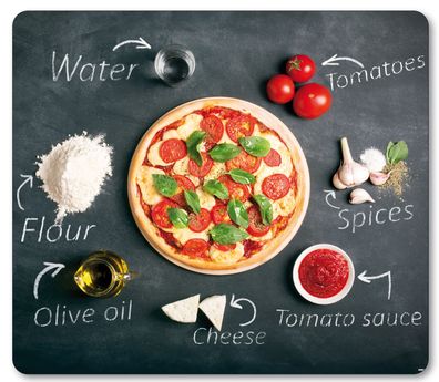 KESPER Multi-Glasschneideplatte Herdabdeckplatte Motiv: Pizza 36598-13