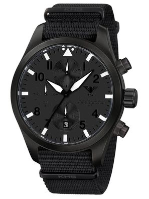 KHS Herrenuhr Airleader Chronograph Stahl Schwarz XTAC Airbscxt. NB