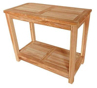 Teakholz Pflanztisch Salford mit Ablage