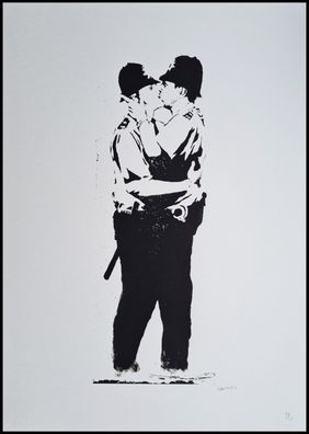 BANKSY * Kissing Coppers * 70 x 50 cm * Lithografie * limitiert # 48/150