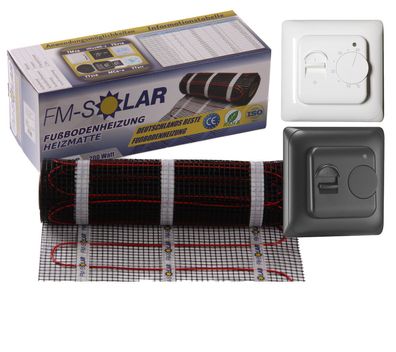 1 m² bis 15 m² Elektrische Fußbodenheizung 200W/ m² Elektro Bodenheizung TWiIN