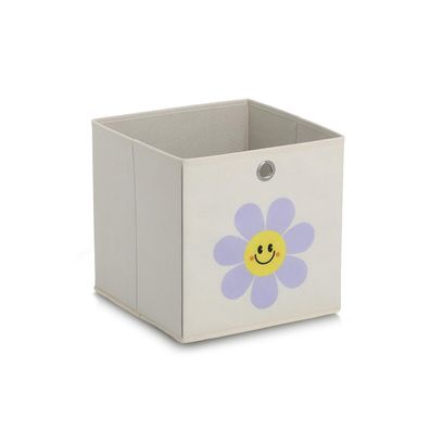 Aufbewahrungsbox Happy Flower Vlies 28x28x28cm creme
