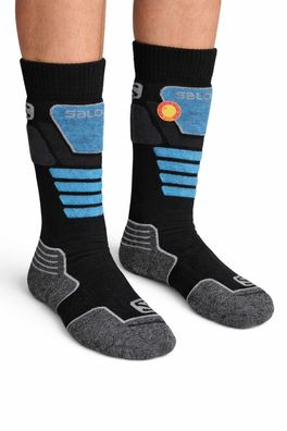 Salomon S-PRO Skisocken Schwarz Blau LD01 2 Paar | Damen Herren Kinder Wintersocken