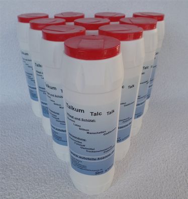 10x 500g Talkum Streudose Talc Talcum Talk Schlauch Reifen Latex Gummipflege