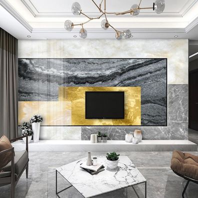 Jazz White Marmor Wand - Großplatte Mikrokristall - Schwebe Luxus Design 8331