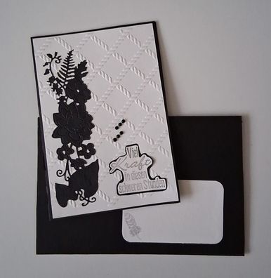 handgearbeitete Trauerkarte, Abschied Beileidskarte, letzte Grüße,