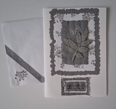 handgearbeitete Trauerkarte, Beileidskarte, letzte Grüße,