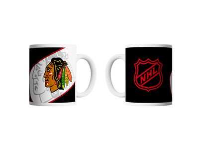 NHL Kaffeetasse Chicago Blackhawks Shadow Logo Becher Tasse Coffee Mug 4262438786239