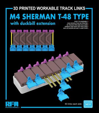 Rye Field Model 1:35 RFM3031 M4 Sherman T-48 Type w/ Duckbill Extension - NEU