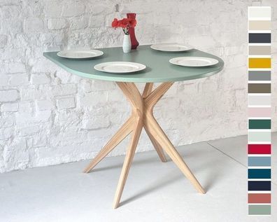 Halb ovaler Esszimmertisch JUBI 90x90 cm Esstisch Küchentisch Wohnzimmertisch