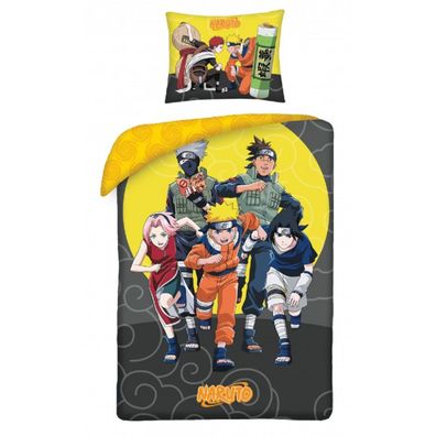 Naruto Bettwäsche Set aus Baumwolle Bettdeckenbezug 140 × 200 cm mit 70 × 90 cm