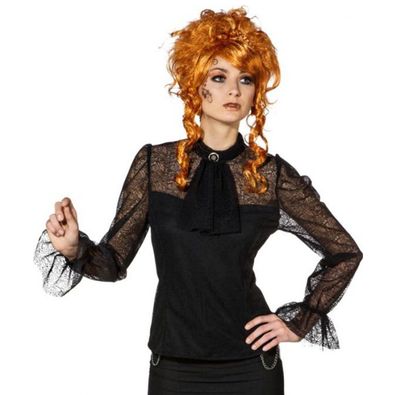 Kostüm Spitzenbluse Steampunk schwarz