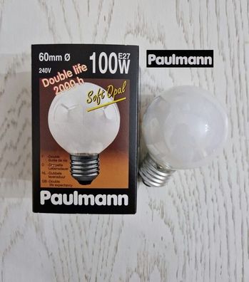 Paulmann 100W Soft Opal E27 230V Globe Glühlampe Birne G60 white 103.01 60 mm