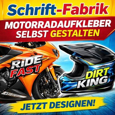 Motorradaufkleber selbst gestalten Schriftzug Klebetext Wunschtext Beschriftung