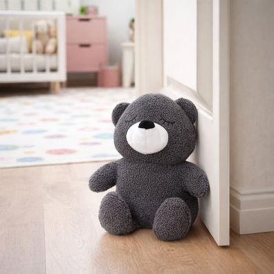 XL Türstopper Türhalter Türbremse Zuschlagbremse Teddy Anthrazit H25cm