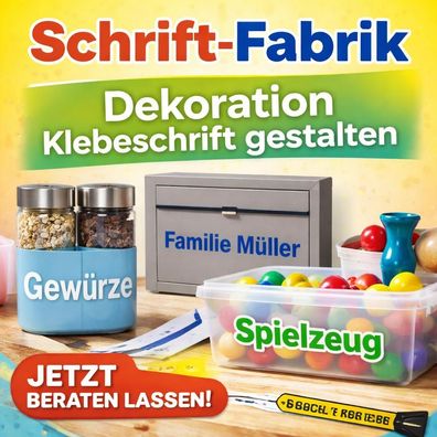 Dekoration Klebeschrift Klebetext Aufkleber Beschriftung selbst gestalten