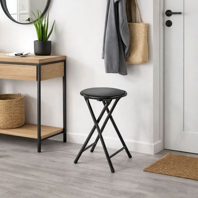 Küchen Klapphocker Hocker Sitzhocker Küchenhocker Samt Polster Grau Ø30cm