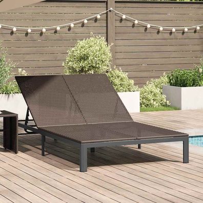vidaXL Sonnenliege Poly-Rattan Braun