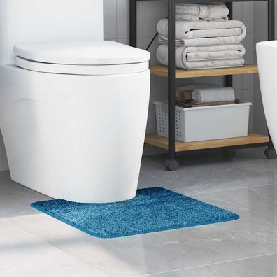 vidaXL Rutschfeste Badematte mit Toilettenausschnitt Blau 50 x 50 cm