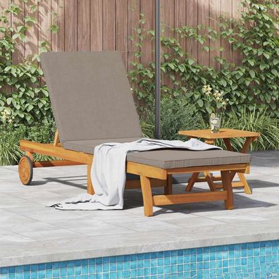 vidaXL Sonnenliege mit Kissen Braun 63 x 199 x 85cm Massivholz Akazie