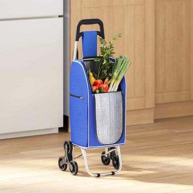 vidaXL Einkaufswagen Blau 39,5 x 33 x 93 cm Oxford-stoff