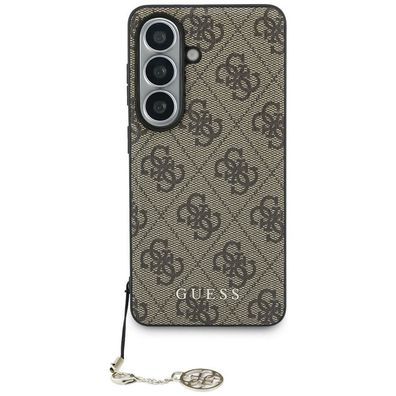 Guess Hülle Classic Galaxy S26 Kunstleder braun MagSafe mit Kette goldfarbig