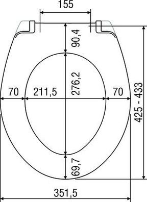 WC-Sitz von Vigour clivia ehem. derby basic Edelstahlscharniere | für Stand-WCs