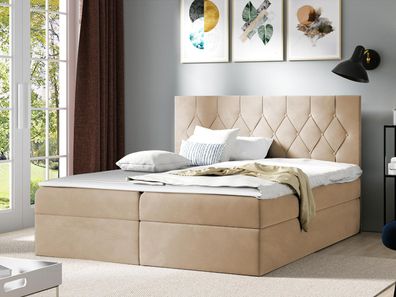 Boxspringbett Loloz Stilvoll Schlafzimmer Doppelbett Ehebett mit Bettkasten Neu M24