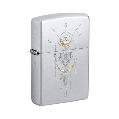 Zippo Benzin-Feuerzeug Satin Finish TT Geometric, unbefüllt 60007699