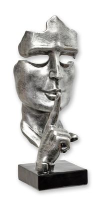 Maske aus Kunstharz „Sprich nichts Böses“ – silberfarben Replikat Retro Design Dekora