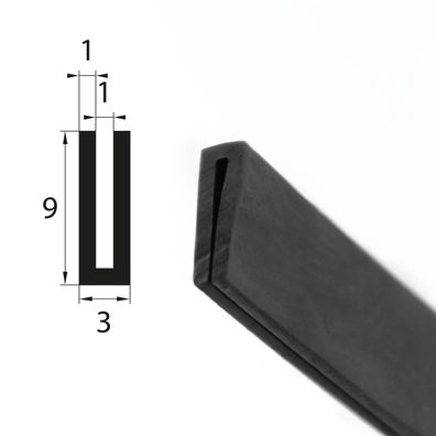 V30 Fassungsprofil Fassungsbereich 1 mm Kantenschutz EPDM Gummiprofil Gummidichtung
