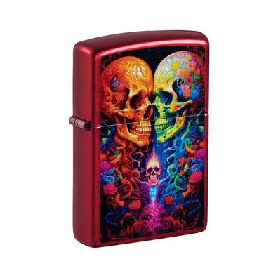 Zippo Benzin-Feuerzeug Candy Apple Red color Skulls, unbefüllt 60007709