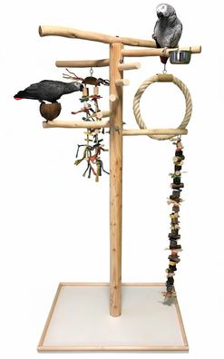 Freisitz für Papageien/Vögel aus Buchenholz Papageienspielzeug mit Wendeltreppe