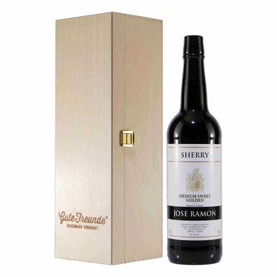 Jose Ramon Sherry -Medium Sweet- mit Geschenk-Holzkiste
