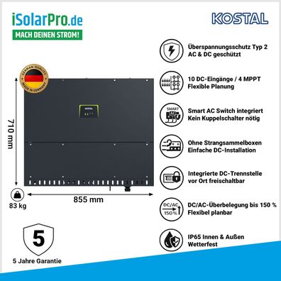 50 kW Kostal Piko CI 50 G2 Gewerbe-Wechselrichter